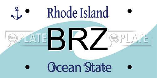 BRZ Rhode Island License Plate
