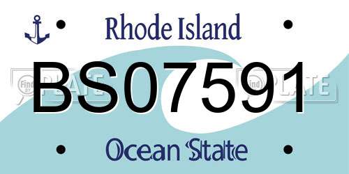 BS07591 Rhode Island License Plate