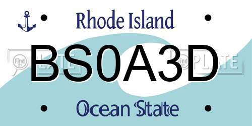 BS0A3D Rhode Island License Plate