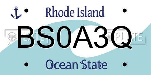 BS0A3Q Rhode Island License Plate