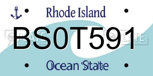 BS0T591 Rhode Island License Plate