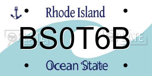 BS0T6B Rhode Island License Plate