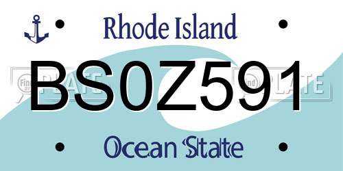 BS0Z591 Rhode Island License Plate