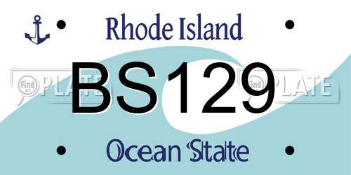 BS129 Rhode Island License Plate