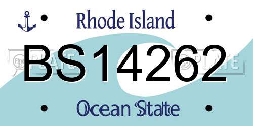 BS14262 Rhode Island License Plate