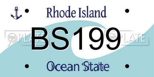 BS199 Rhode Island License Plate