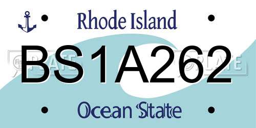 BS1A262 Rhode Island License Plate