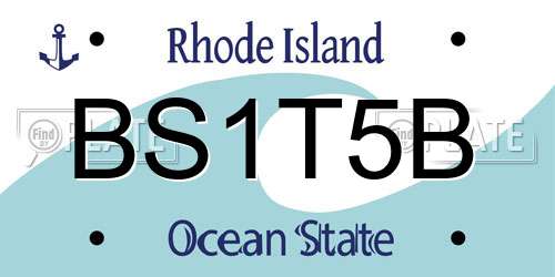BS1T5B Rhode Island License Plate