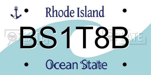 BS1T8B Rhode Island License Plate
