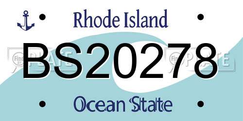 BS20278 Rhode Island License Plate