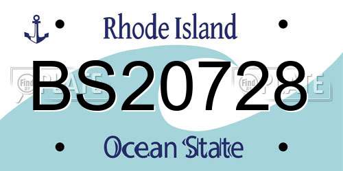 BS20728 Rhode Island License Plate