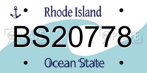 BS20778 Rhode Island License Plate