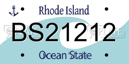 BS21212 Rhode Island License Plate