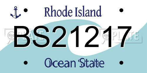 BS21217 Rhode Island License Plate