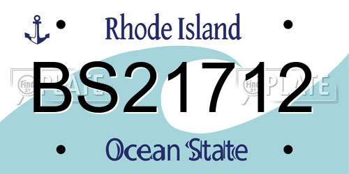 BS21712 Rhode Island License Plate