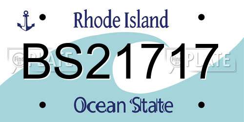 BS21717 Rhode Island License Plate