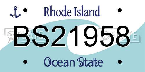BS21958 Rhode Island License Plate