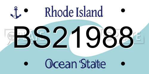 BS21988 Rhode Island License Plate