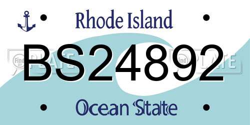 BS24892 Rhode Island License Plate