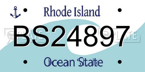 BS24897 Rhode Island License Plate