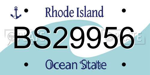 BS29956 Rhode Island License Plate