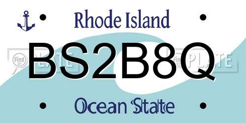 BS2B8Q Rhode Island License Plate