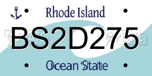 BS2D275 Rhode Island License Plate