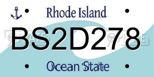 BS2D278 Rhode Island License Plate