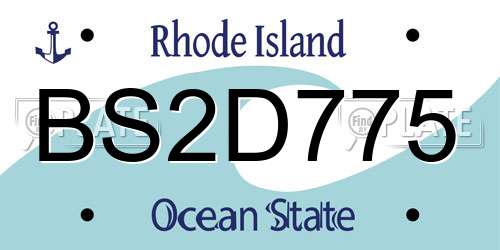 BS2D775 Rhode Island License Plate