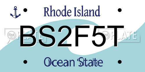 BS2F5T Rhode Island License Plate