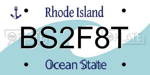 BS2F8T Rhode Island License Plate