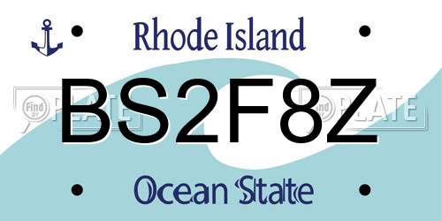 BS2F8Z Rhode Island License Plate
