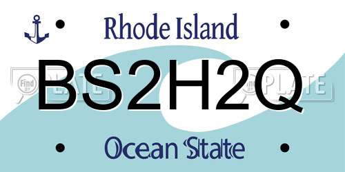 BS2H2Q Rhode Island License Plate