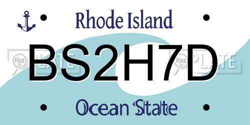 BS2H7D Rhode Island License Plate