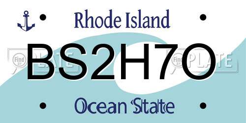 BS2H7O Rhode Island License Plate