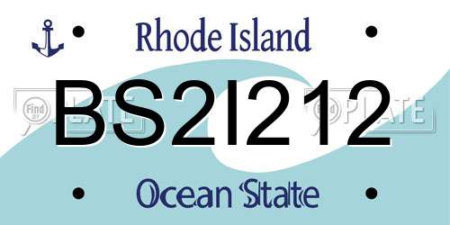 BS2I212 Rhode Island License Plate