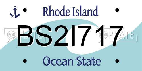 BS2I717 Rhode Island License Plate