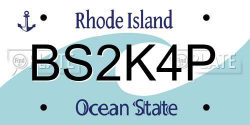 BS2K4P Rhode Island License Plate