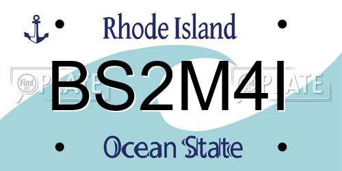 BS2M4I Rhode Island License Plate