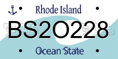 BS2O228 Rhode Island License Plate