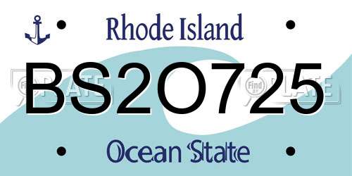 BS2O725 Rhode Island License Plate