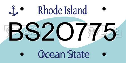 BS2O775 Rhode Island License Plate