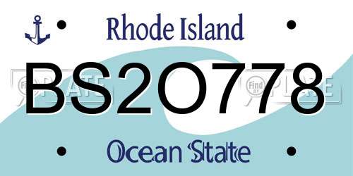 BS2O778 Rhode Island License Plate