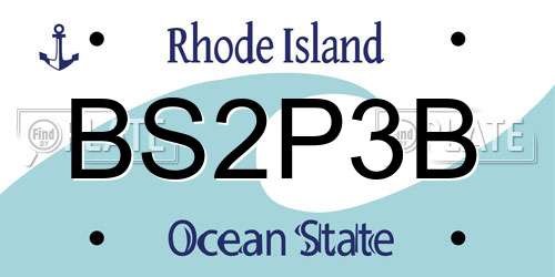 BS2P3B Rhode Island License Plate