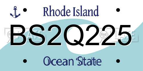 BS2Q225 Rhode Island License Plate