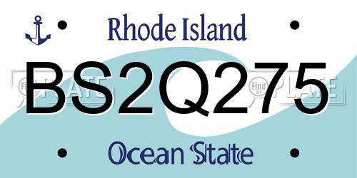 BS2Q275 Rhode Island License Plate