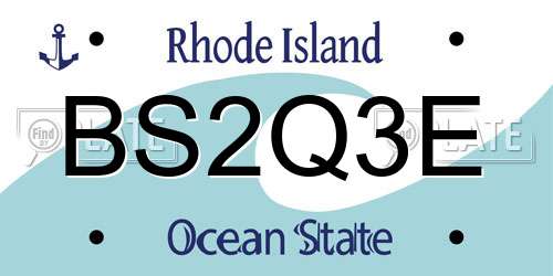 BS2Q3E Rhode Island License Plate