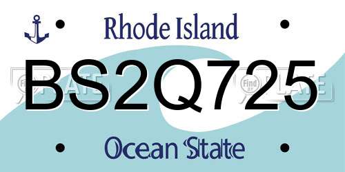 BS2Q725 Rhode Island License Plate