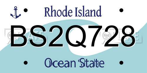BS2Q728 Rhode Island License Plate