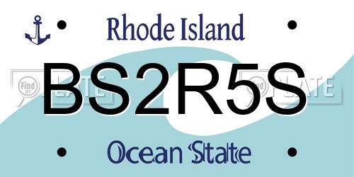 BS2R5S Rhode Island License Plate